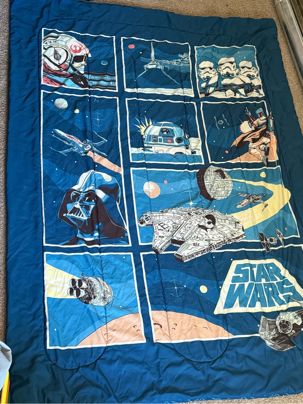 Star Wars Blue Galactic Quilt-Style Bedding size twin